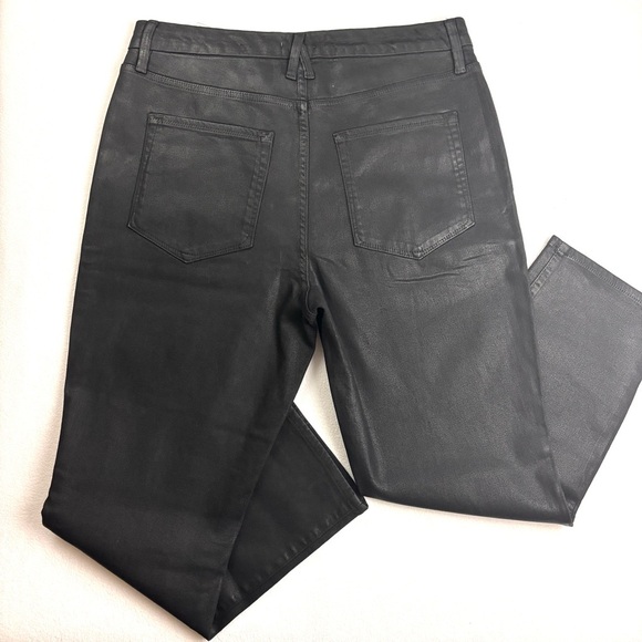 NWOT Good American Black Coated Midrise Tummy Control Butt Lift Pants (15) - Picture 3 of 15
